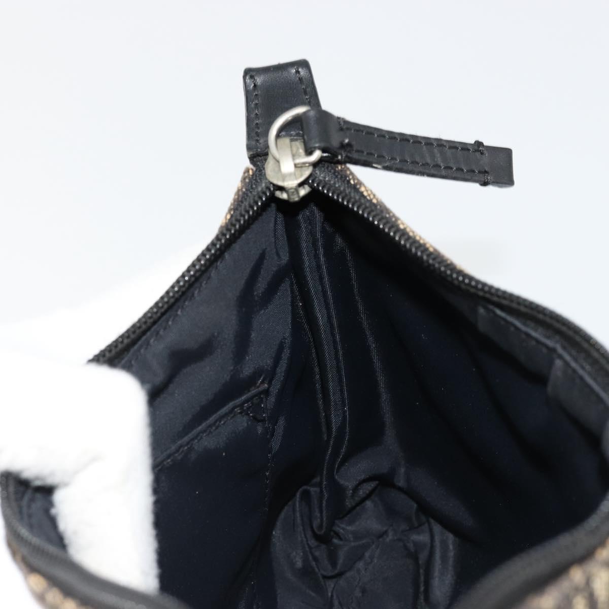 Christian Dior Trotter Canvas Accessory Pouch Navy Silver Auth 186012