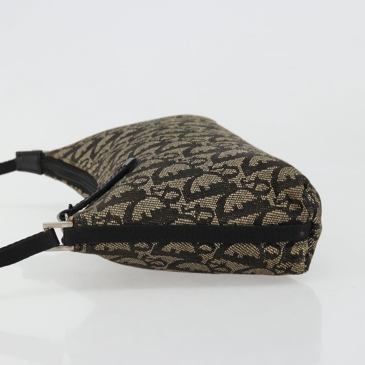 Christian Dior Trotter Canvas Accessory Pouch Navy Silver Auth 186012