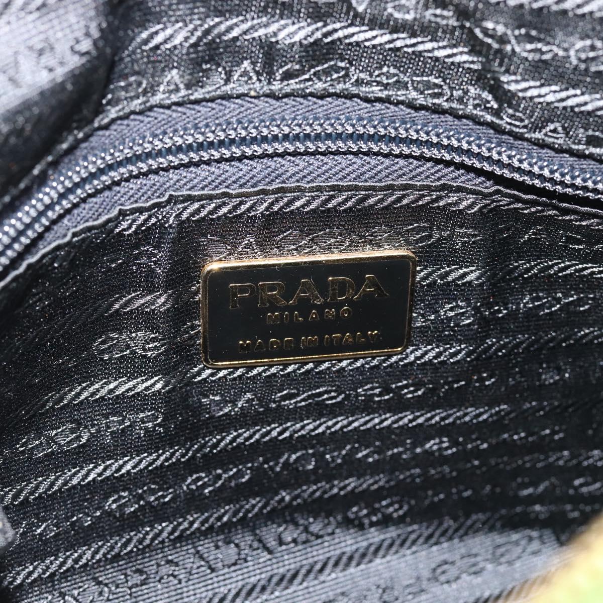 PRADA Chain Shoulder Bag Nylon Green Gold Auth 186013A