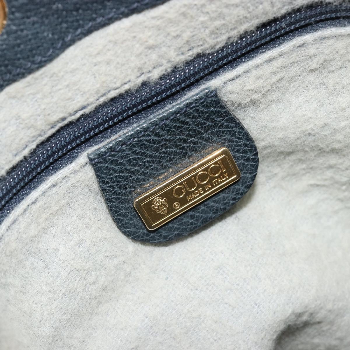 GUCCI GG Supreme Shoulder Bag PVC Navy Gold 001 093 0791 Auth 186017