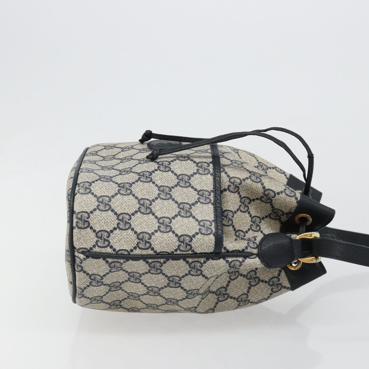 GUCCI GG Supreme Shoulder Bag PVC Navy Gold 001 093 0791 Auth 186017