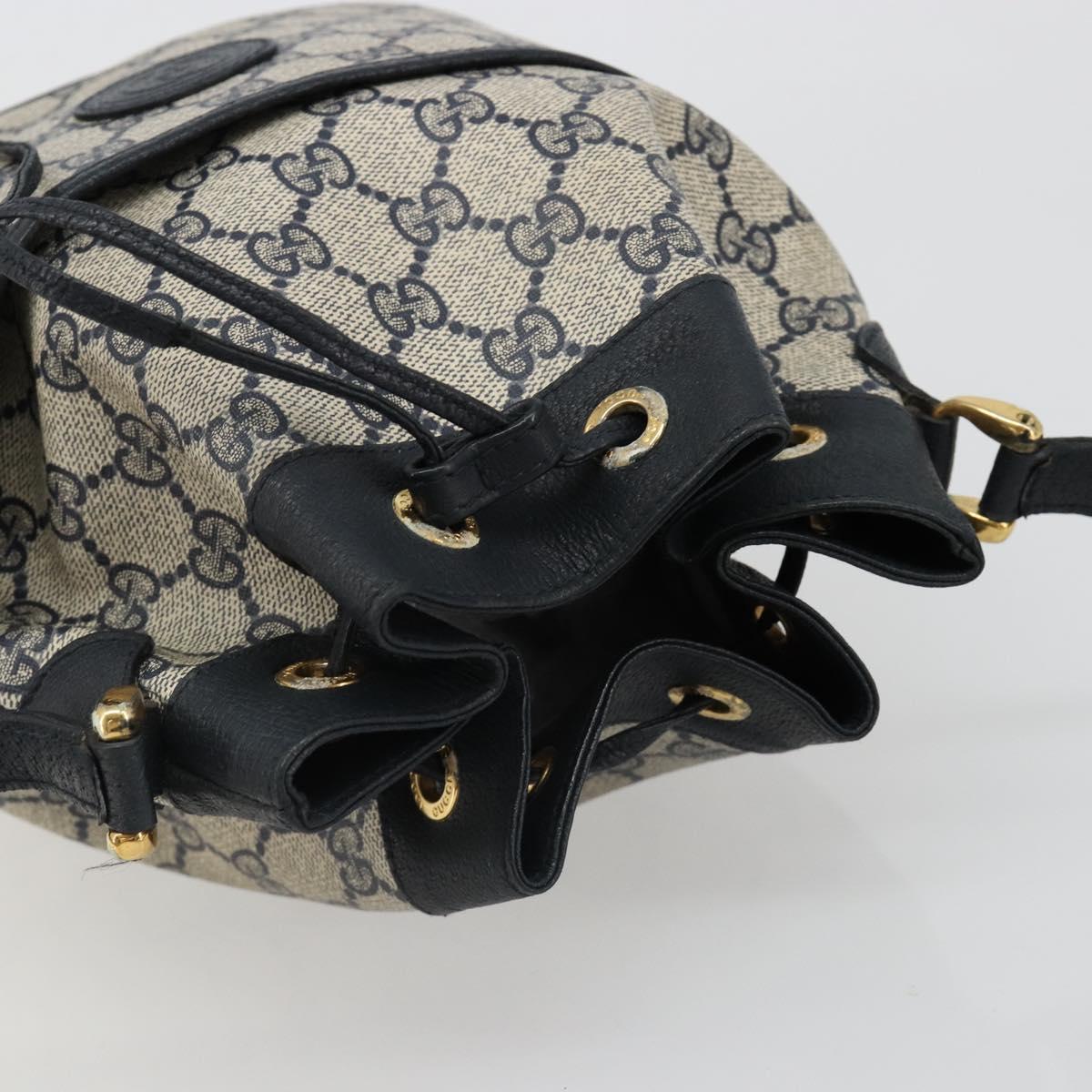 GUCCI GG Supreme Shoulder Bag PVC Navy Gold 001 093 0791 Auth 186017