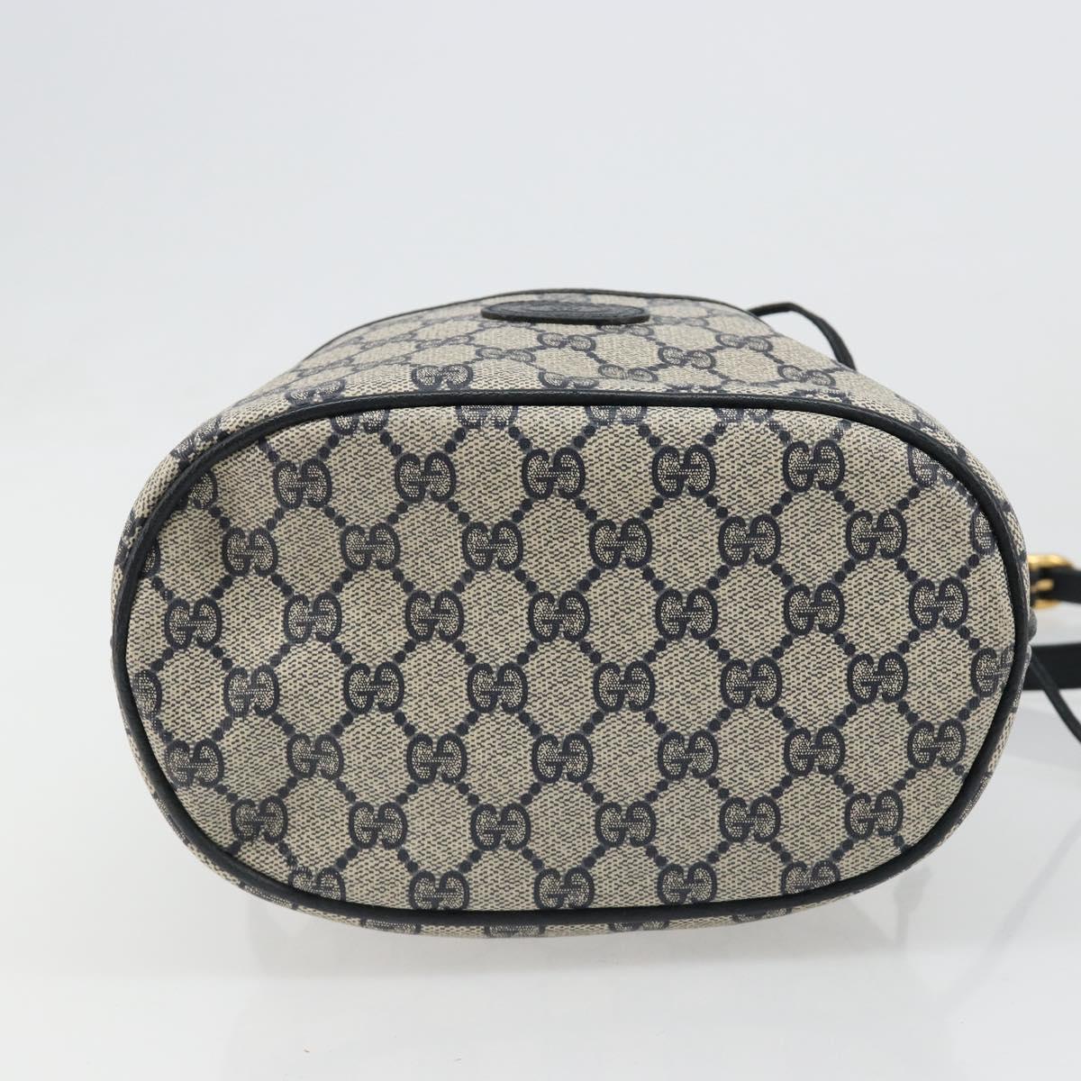 GUCCI GG Supreme Shoulder Bag PVC Navy Gold 001 093 0791 Auth 186017