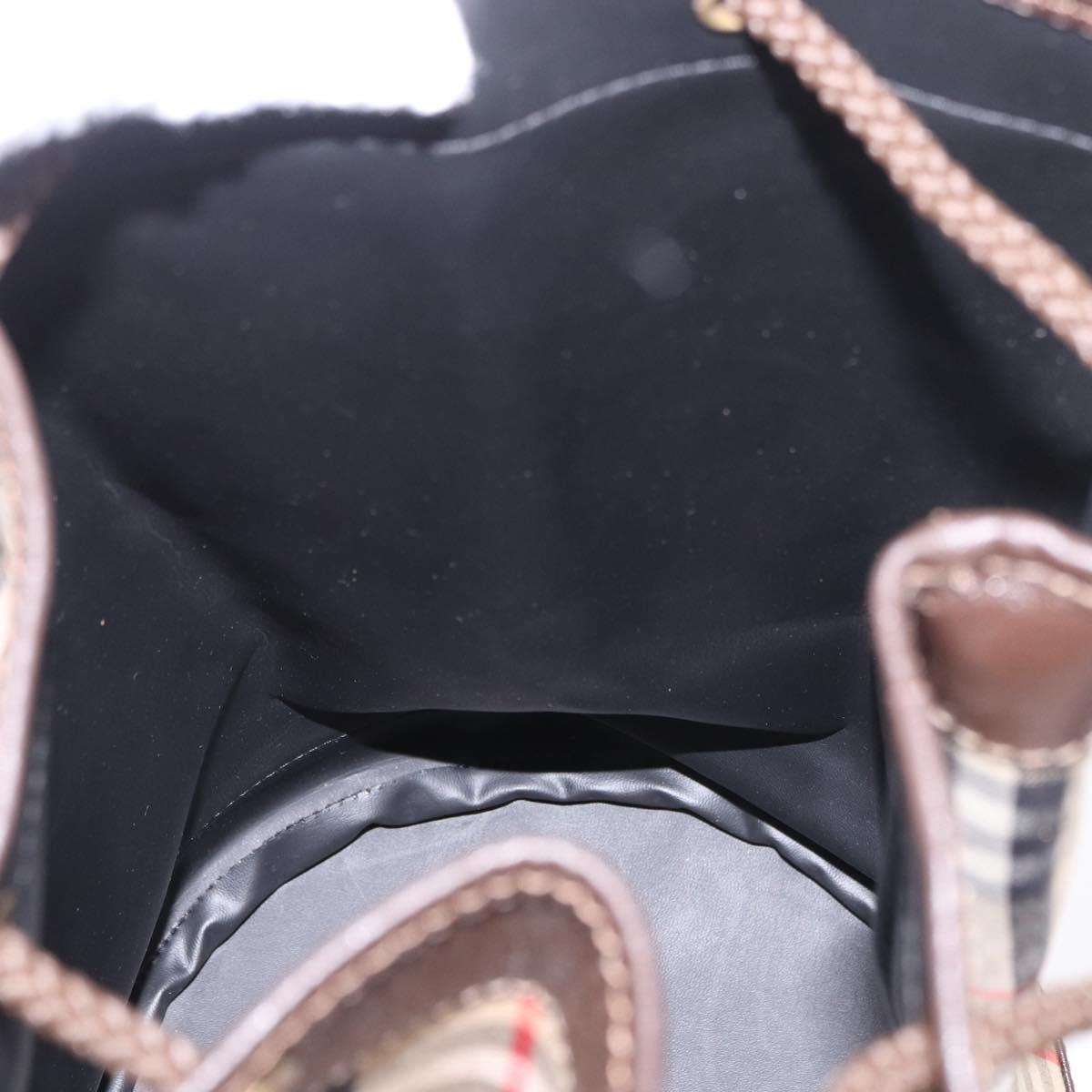 Burberrys Nova Check Shoulder Bag Canvas Beige Auth 186020A