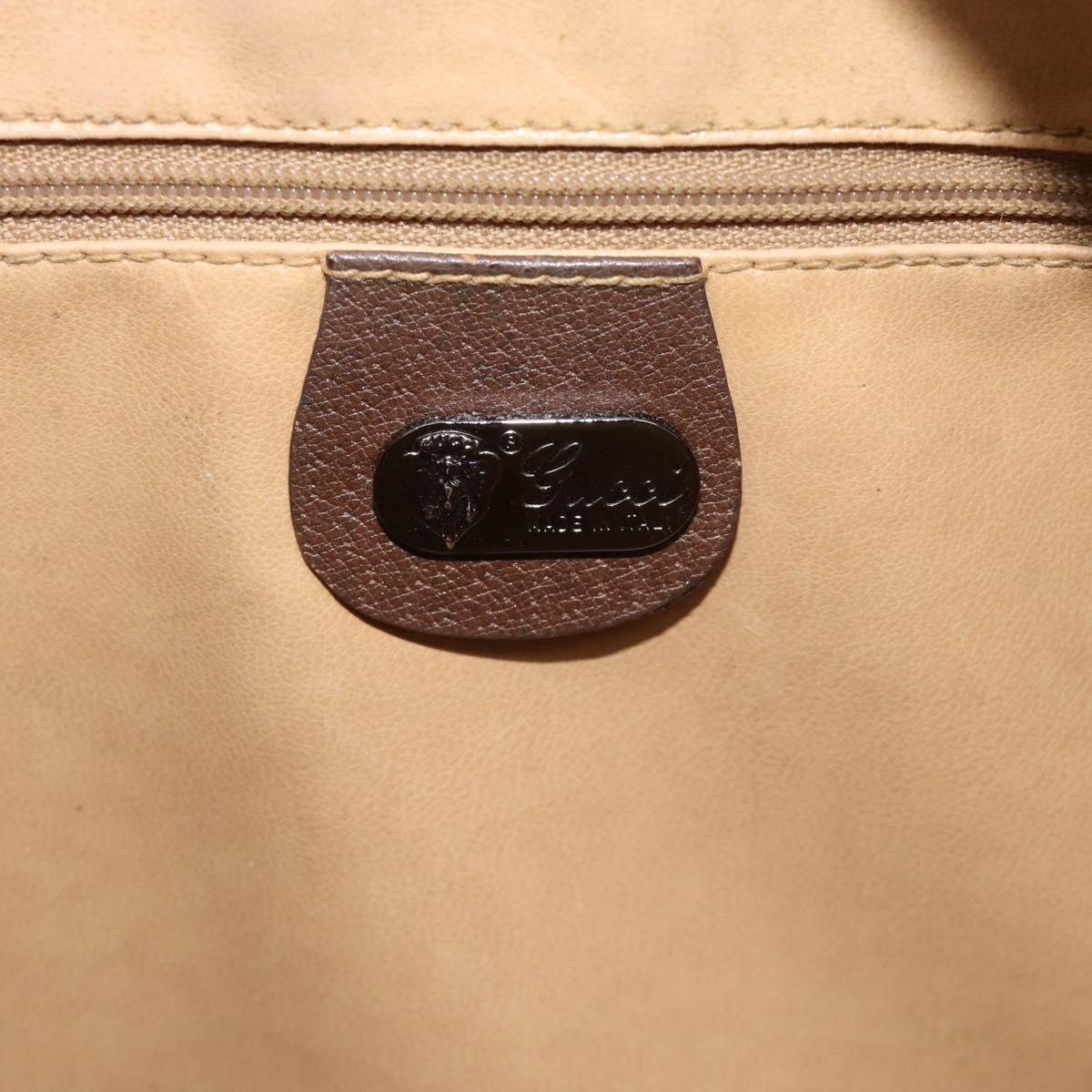 GUCCI GG Supreme Web Sherry Line Bag PVC Beige Silver 002 115 6697 Auth 186022
