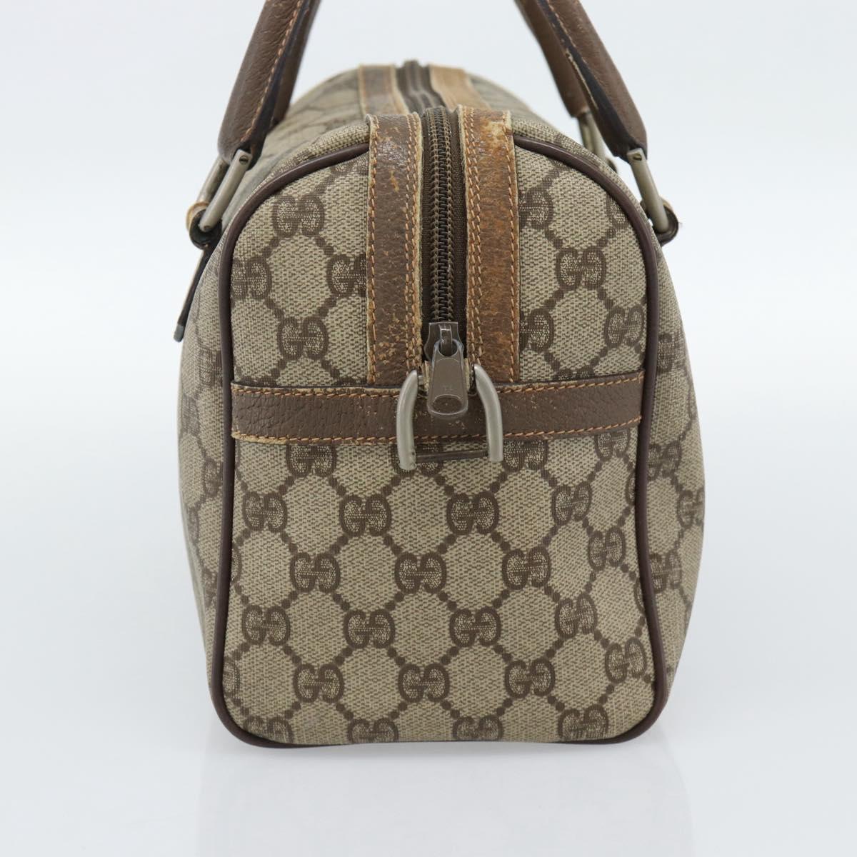 GUCCI GG Supreme Web Sherry Line Bag PVC Beige Silver 002 115 6697 Auth 186022