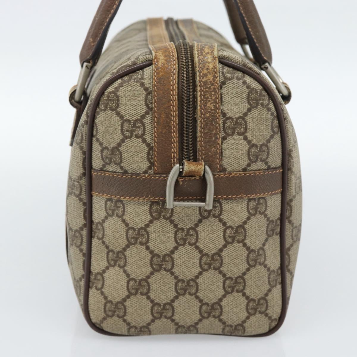 GUCCI GG Supreme Web Sherry Line Bag PVC Beige Silver 002 115 6697 Auth 186022