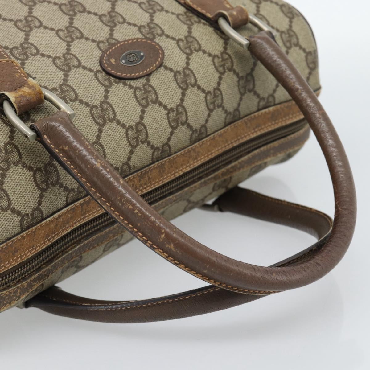 GUCCI GG Supreme Web Sherry Line Bag PVC Beige Silver 002 115 6697 Auth 186022