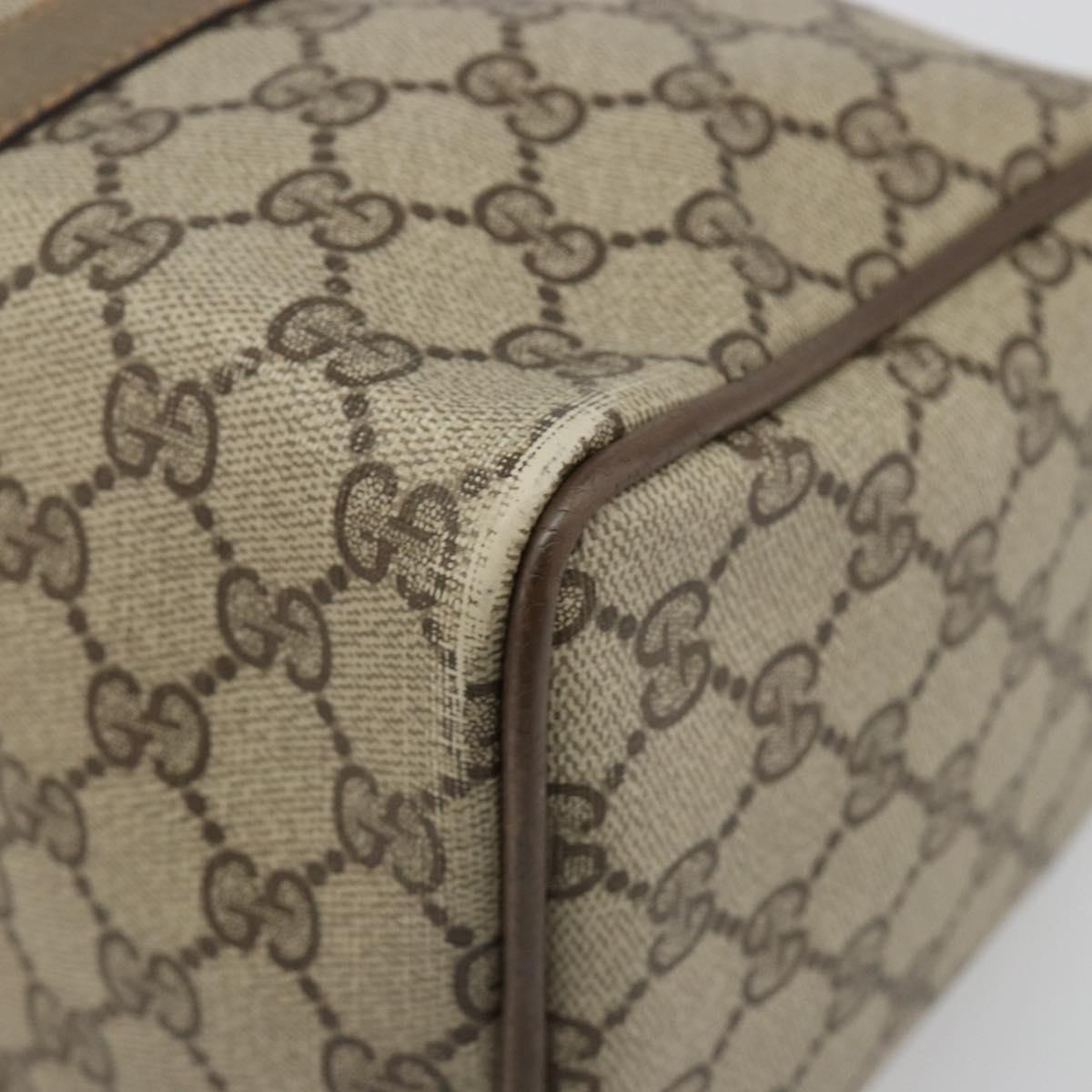 GUCCI GG Supreme Web Sherry Line Boston Bag PVC Beige Gold 40 02 007 Auth 186023