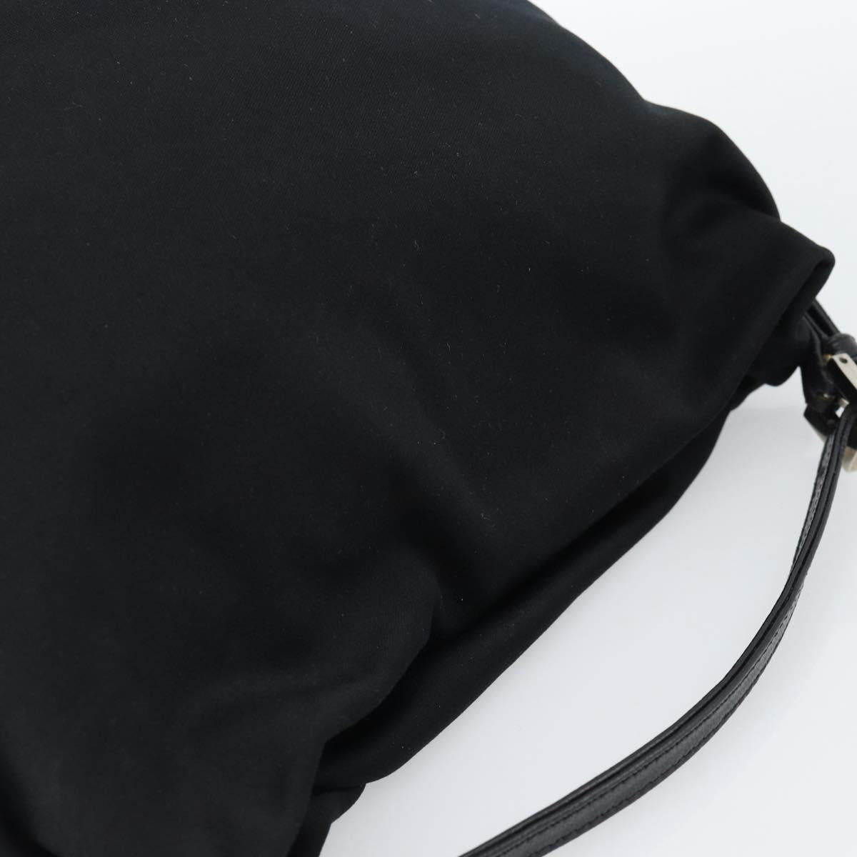 FENDI Hand Pouch Cotton jersey Black Silver Auth 186024A