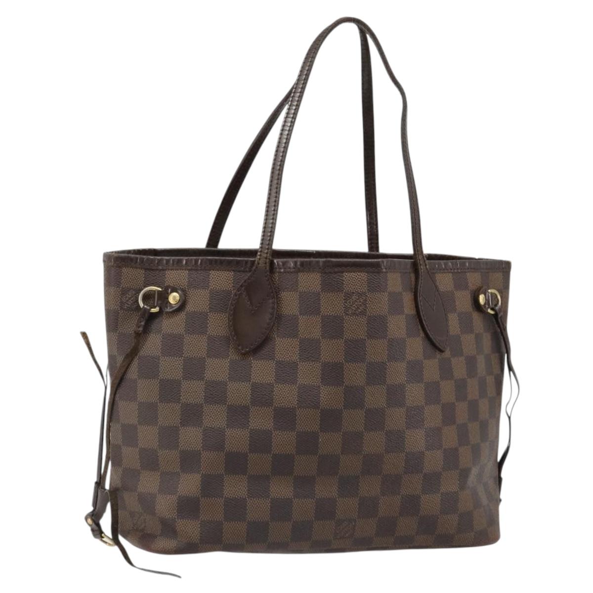 LOUIS VUITTON Damier Ebene Neverfull PM Tote Bag N51109 LV Auth 186031