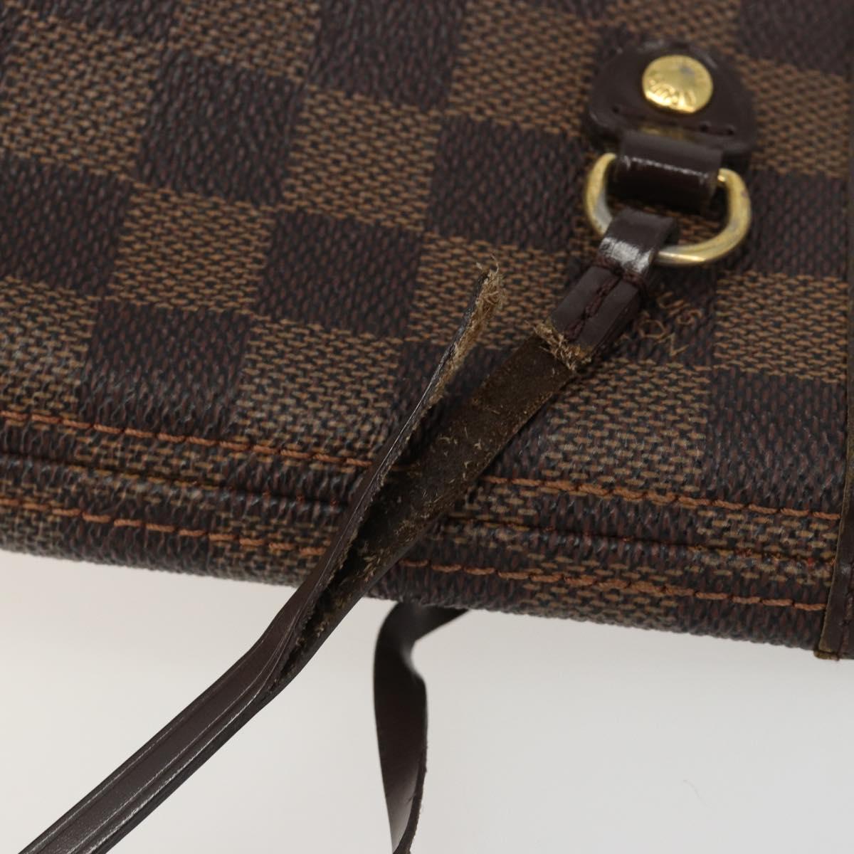 LOUIS VUITTON Damier Ebene Neverfull PM Tote Bag N51109 LV Auth 186031