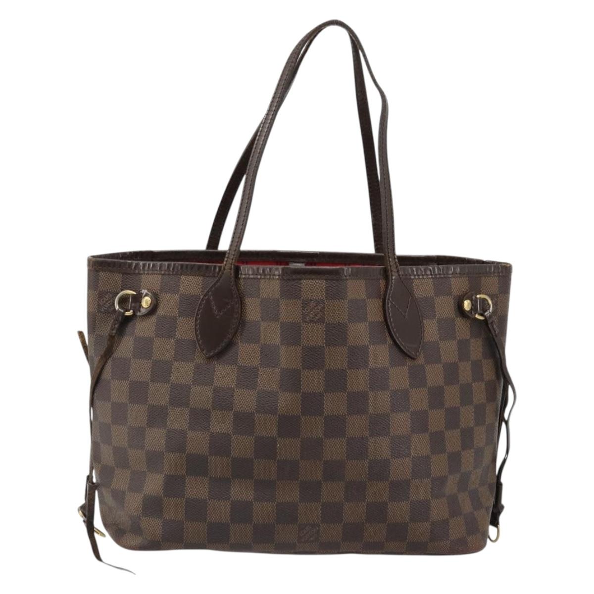 LOUIS VUITTON Damier Ebene Neverfull PM Tote Bag N51109 LV Auth 186031