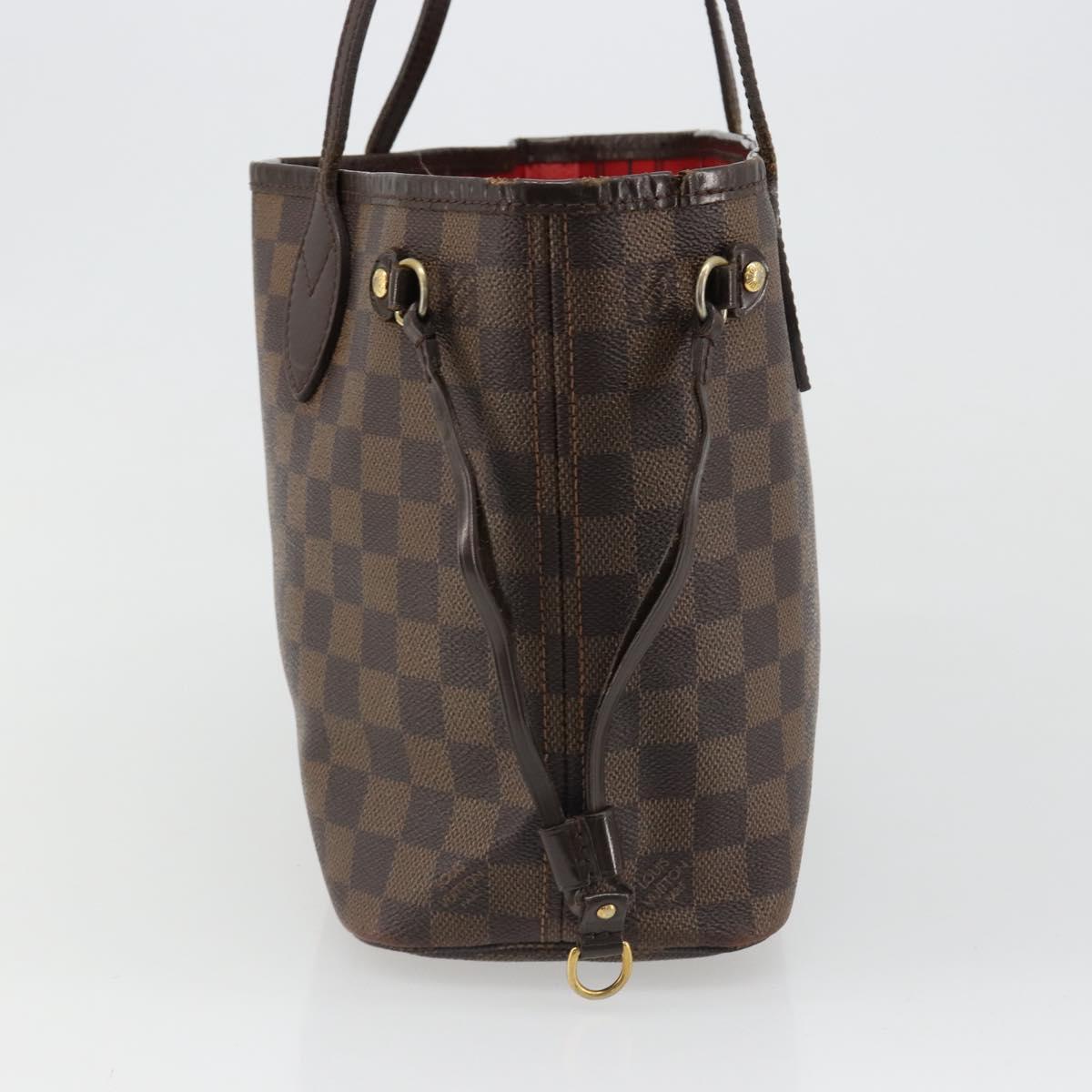 LOUIS VUITTON Damier Ebene Neverfull PM Tote Bag N51109 LV Auth 186031