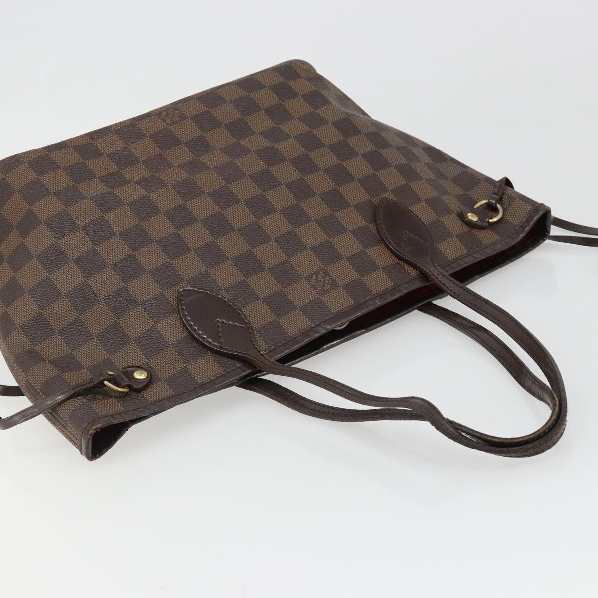 LOUIS VUITTON Damier Ebene Neverfull PM Tote Bag N51109 LV Auth 186031
