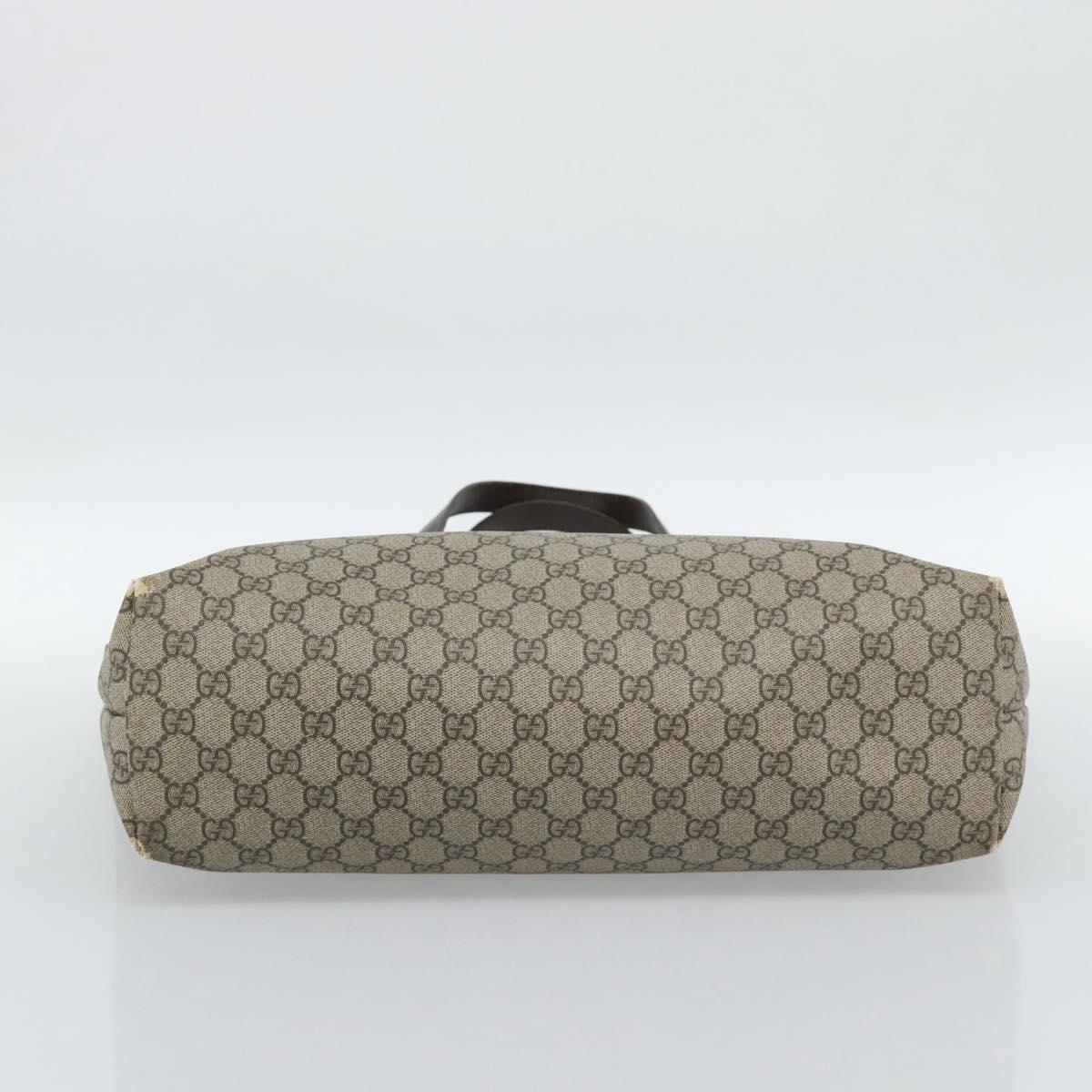 GUCCI GG Supreme Tote Bag PVC Beige 211137 Auth 186032