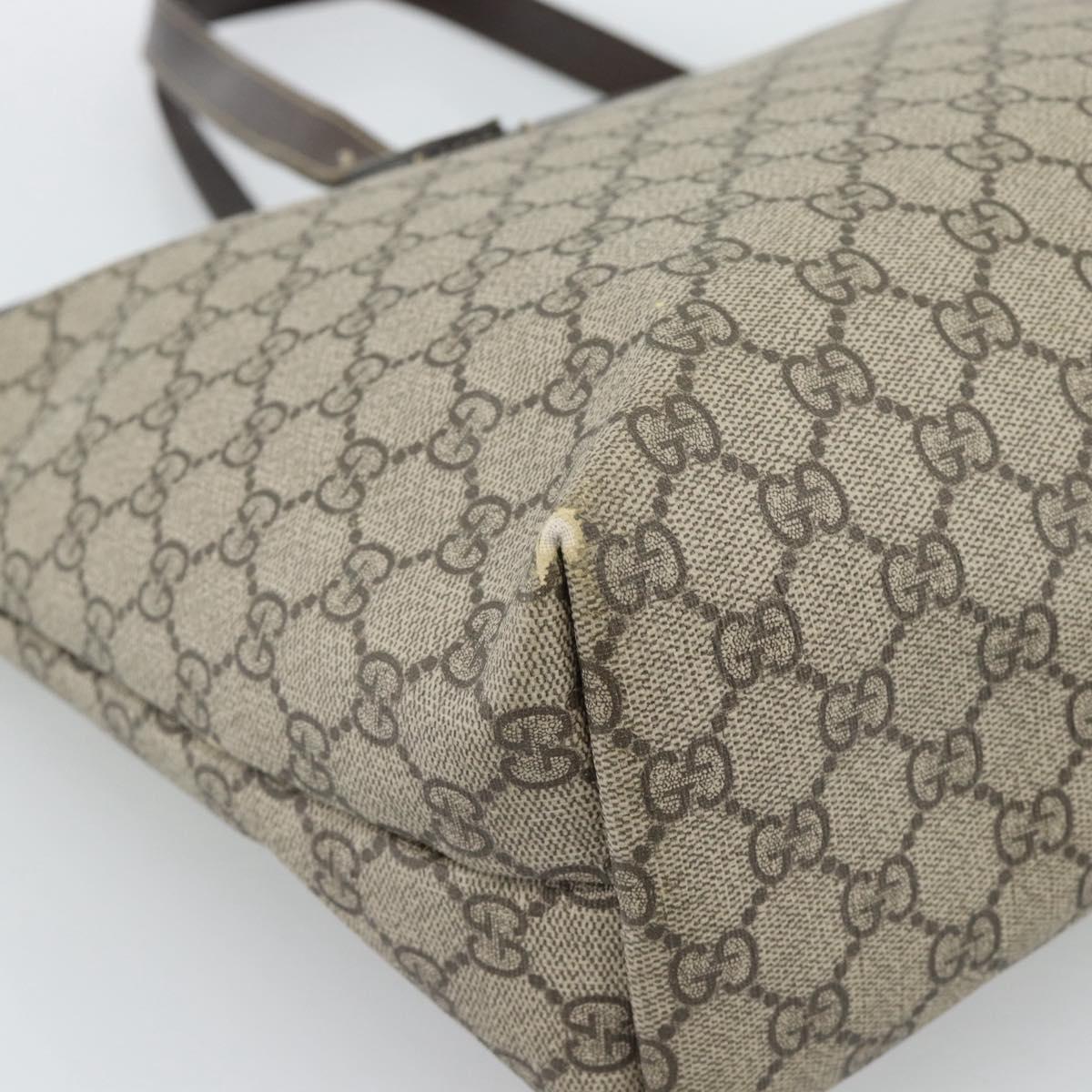 GUCCI GG Supreme Tote Bag PVC Beige 211137 Auth 186032