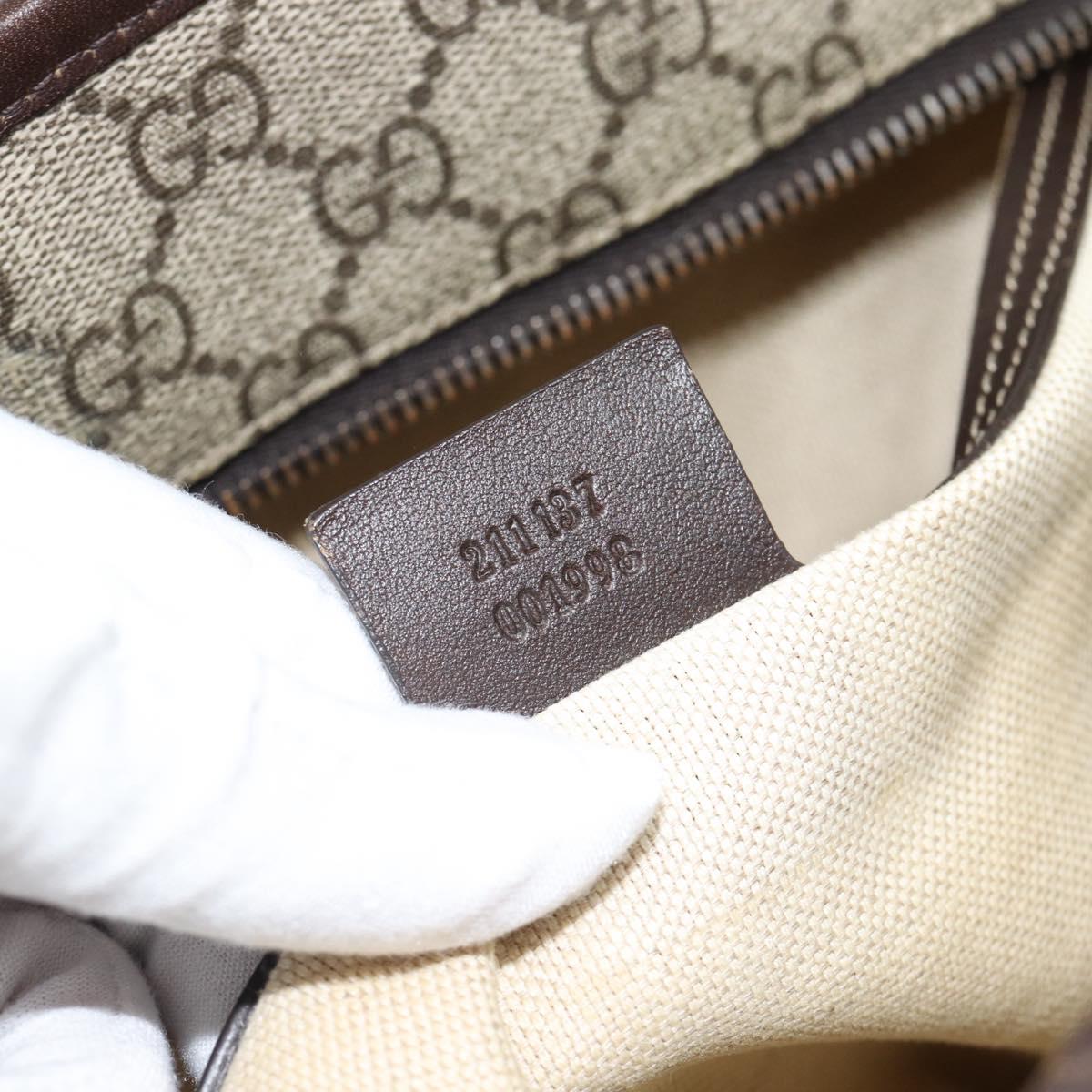 GUCCI GG Supreme Tote Bag PVC Beige 211137 Auth 186032