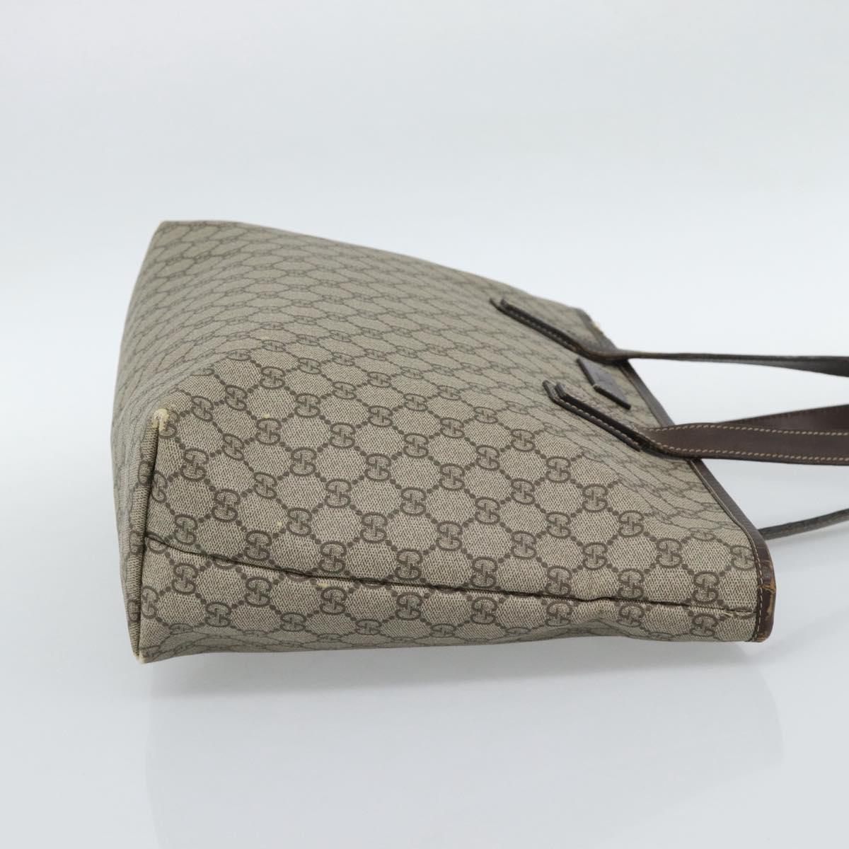 GUCCI GG Supreme Tote Bag PVC Beige 211137 Auth 186032
