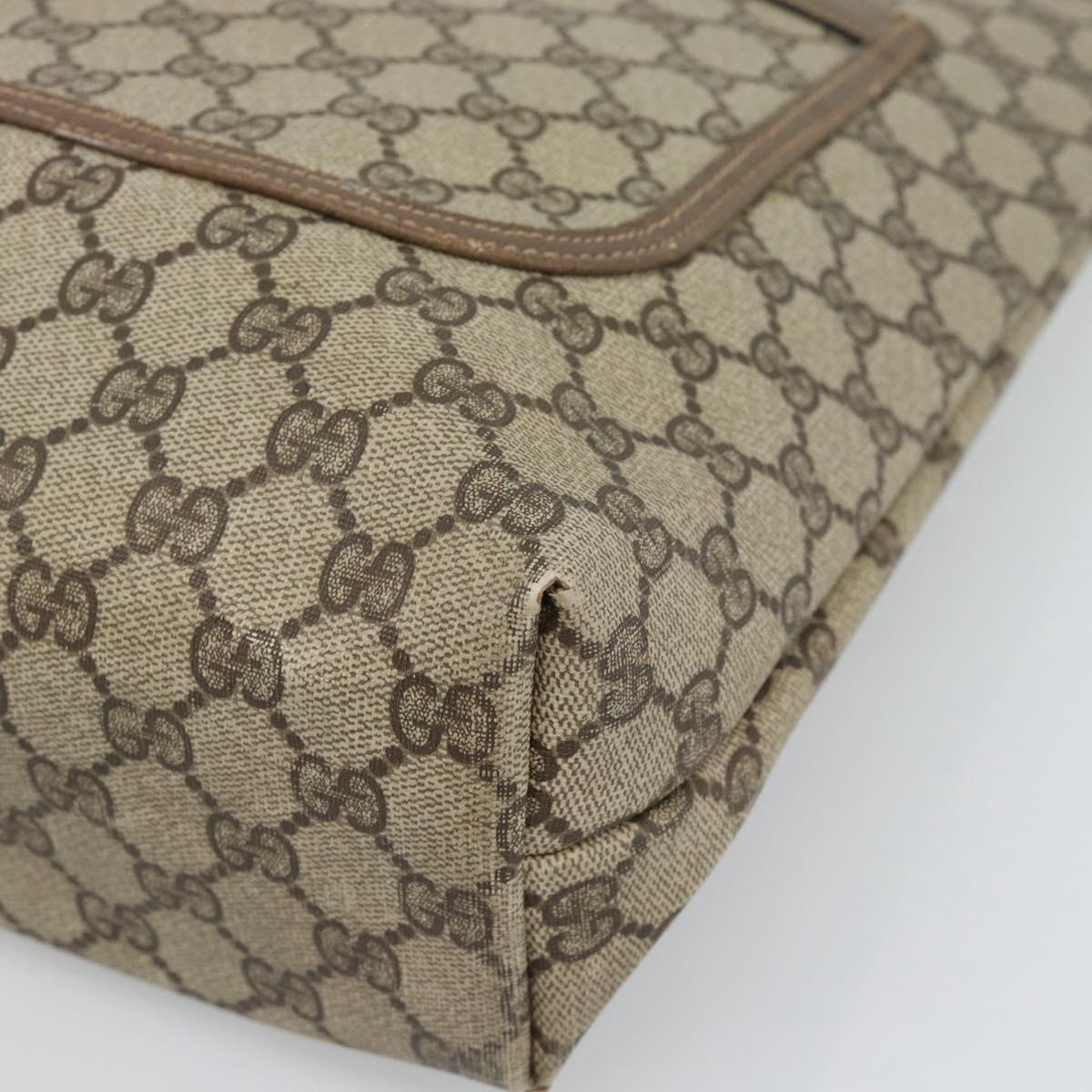 GUCCI GG Supreme Web Sherry Line Tote Bag PVC Beige 39 02 003 Auth 186038