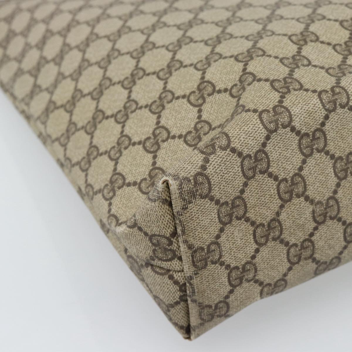 GUCCI GG Supreme Web Sherry Line Tote Bag PVC Beige 39 02 003 Auth 186038