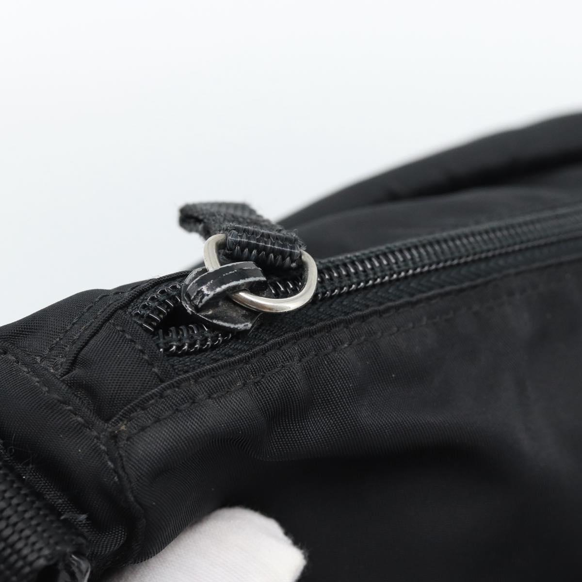PRADA Shoulder Bag Nylon Black Silver Auth 186039A