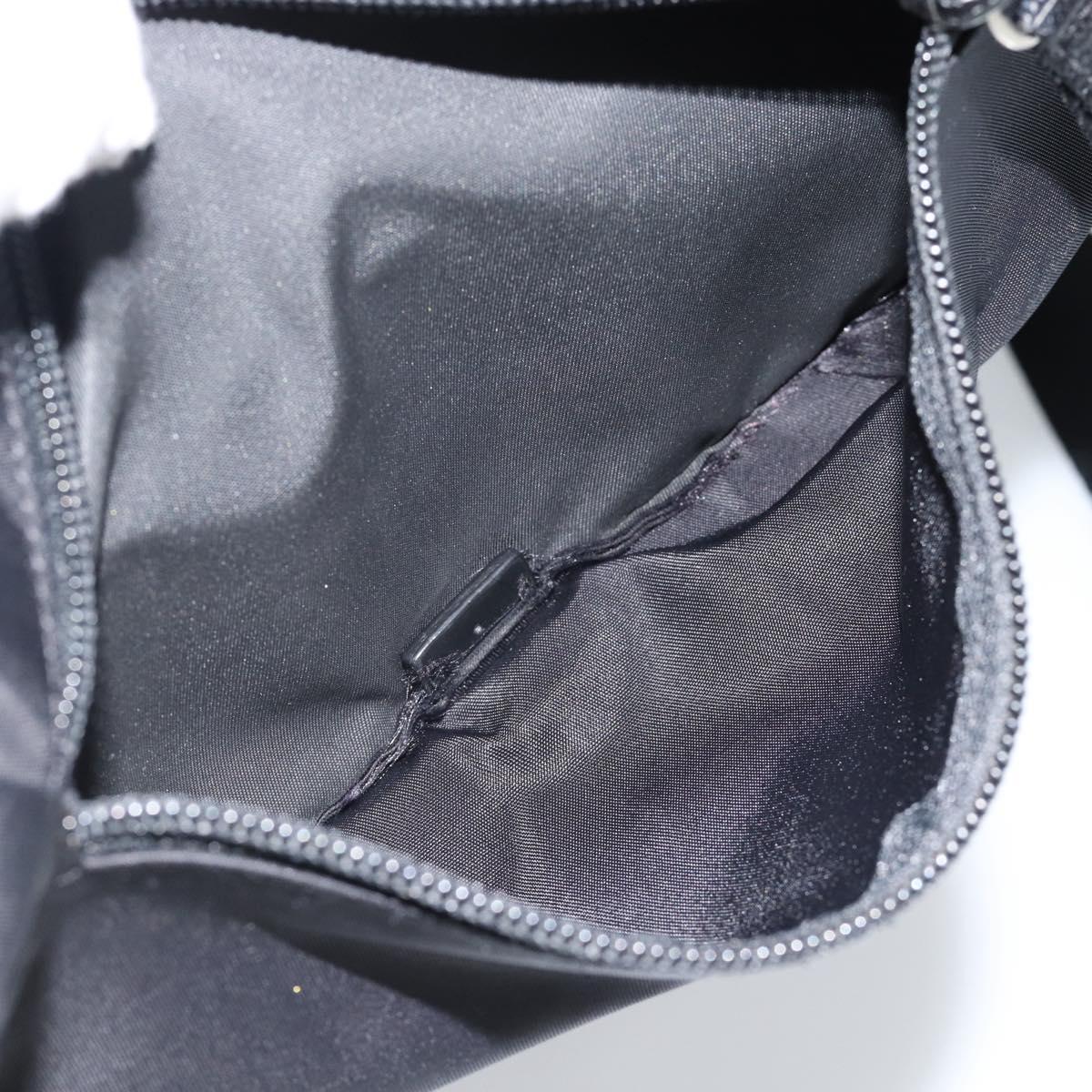 PRADA Shoulder Bag Nylon Black Silver Auth 186039A