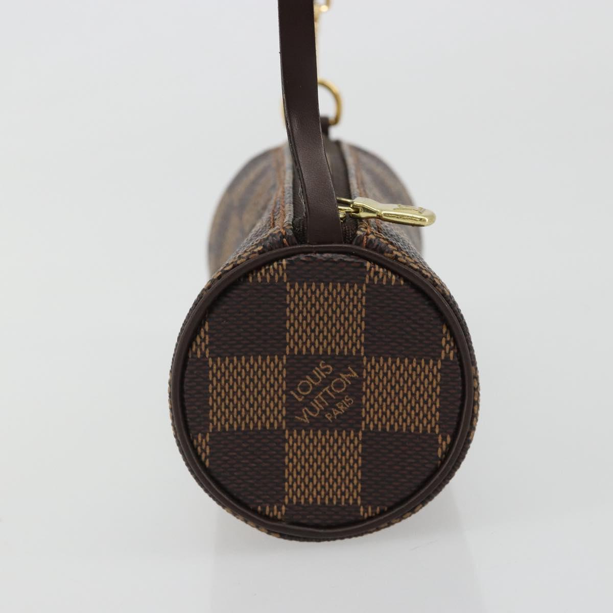 LOUIS VUITTON Damier Ebene Papillon Pouch LV Auth 186042A
