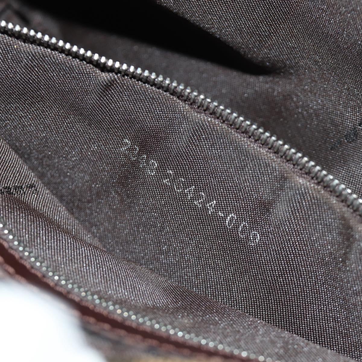 FENDI Zucca Canvas Mamma Baguette Shoulder Bag Black Brown Auth 186044SAM