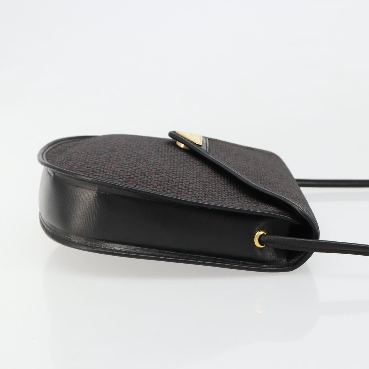 SAINT LAURENT Shoulder Bag PVC Canvas Purple Gold Auth 186047A