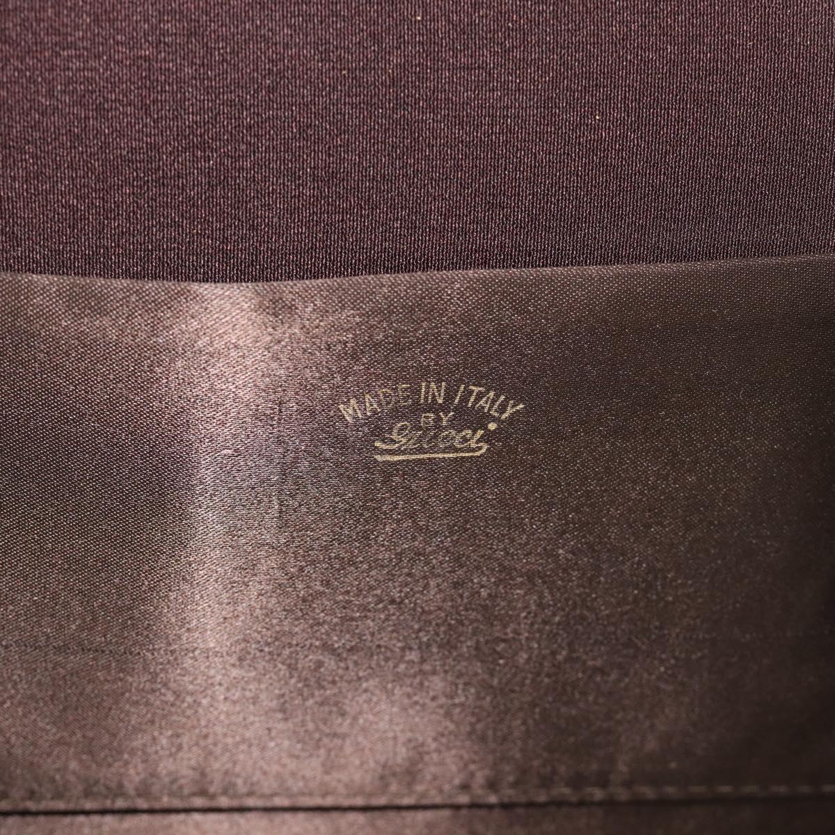 GUCCI Chain Shoulder Bag Velor Brown Gold Auth 186050A