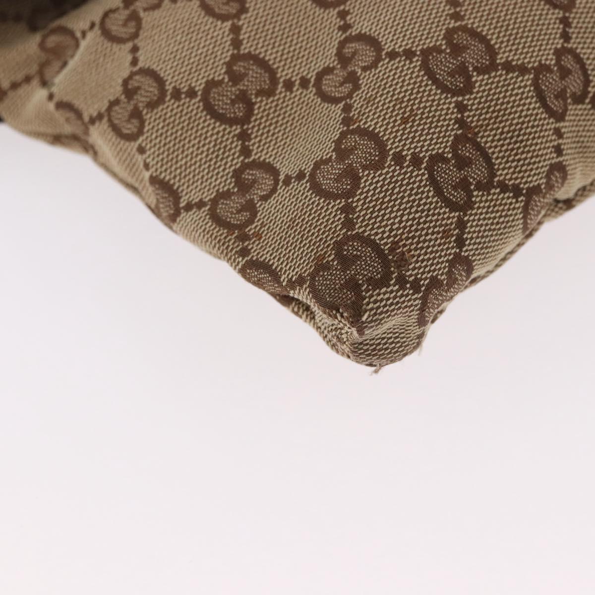 GUCCI GG Canvas Waist bag Beige Silver 28566 Auth 186052