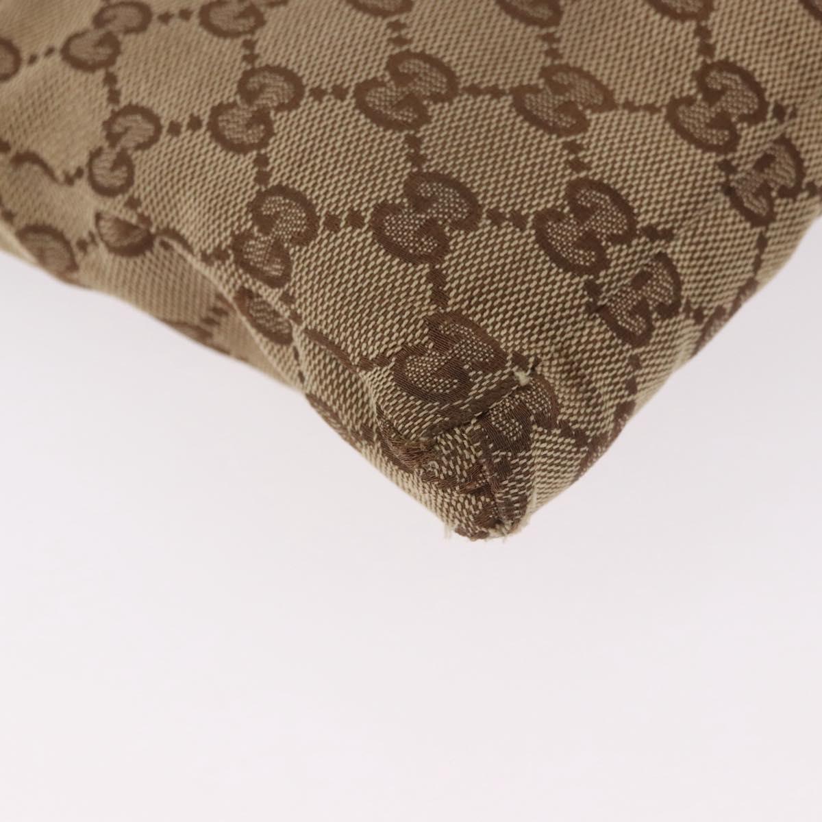 GUCCI GG Canvas Waist bag Beige Silver 28566 Auth 186052