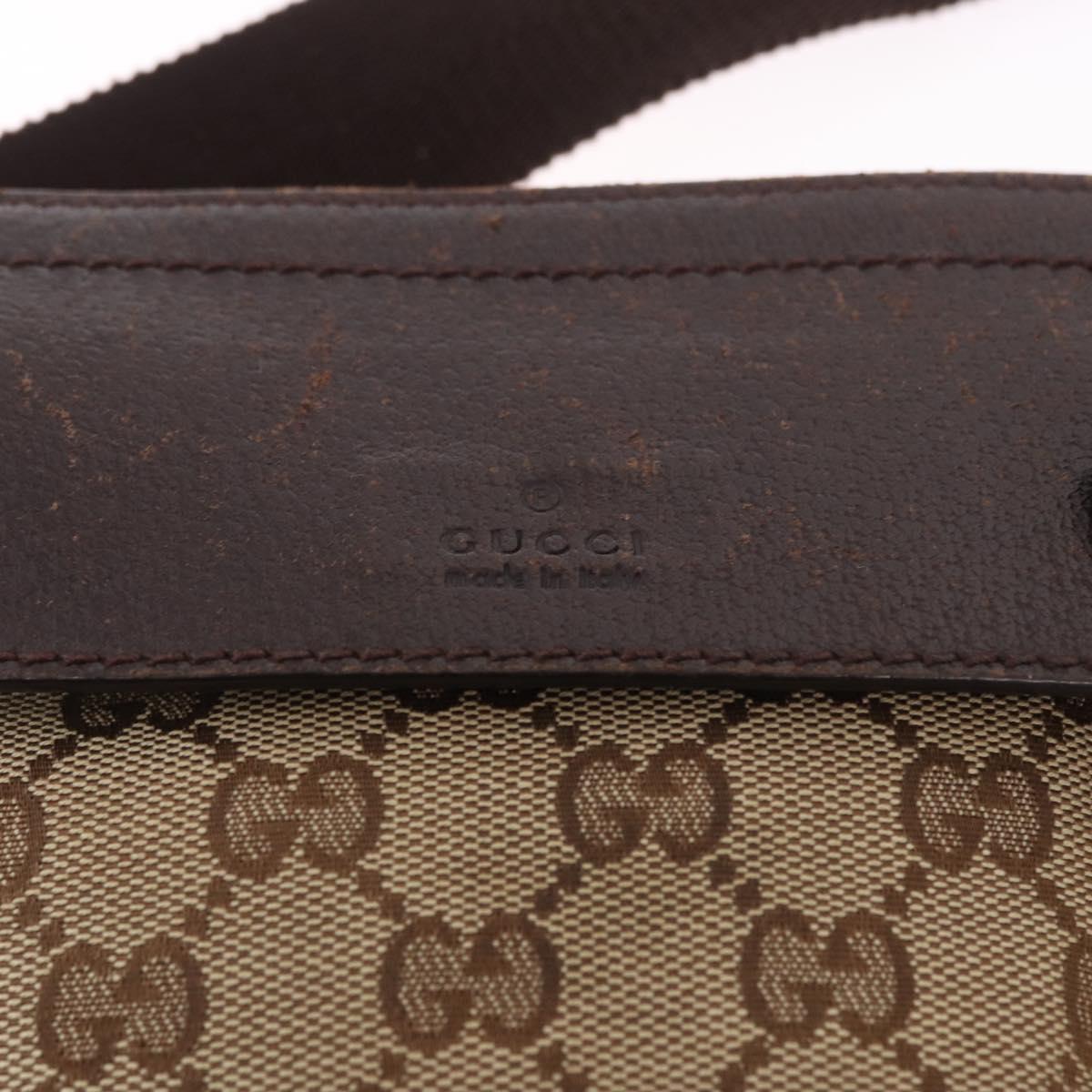 GUCCI GG Canvas Waist bag Beige Silver 28566 Auth 186052