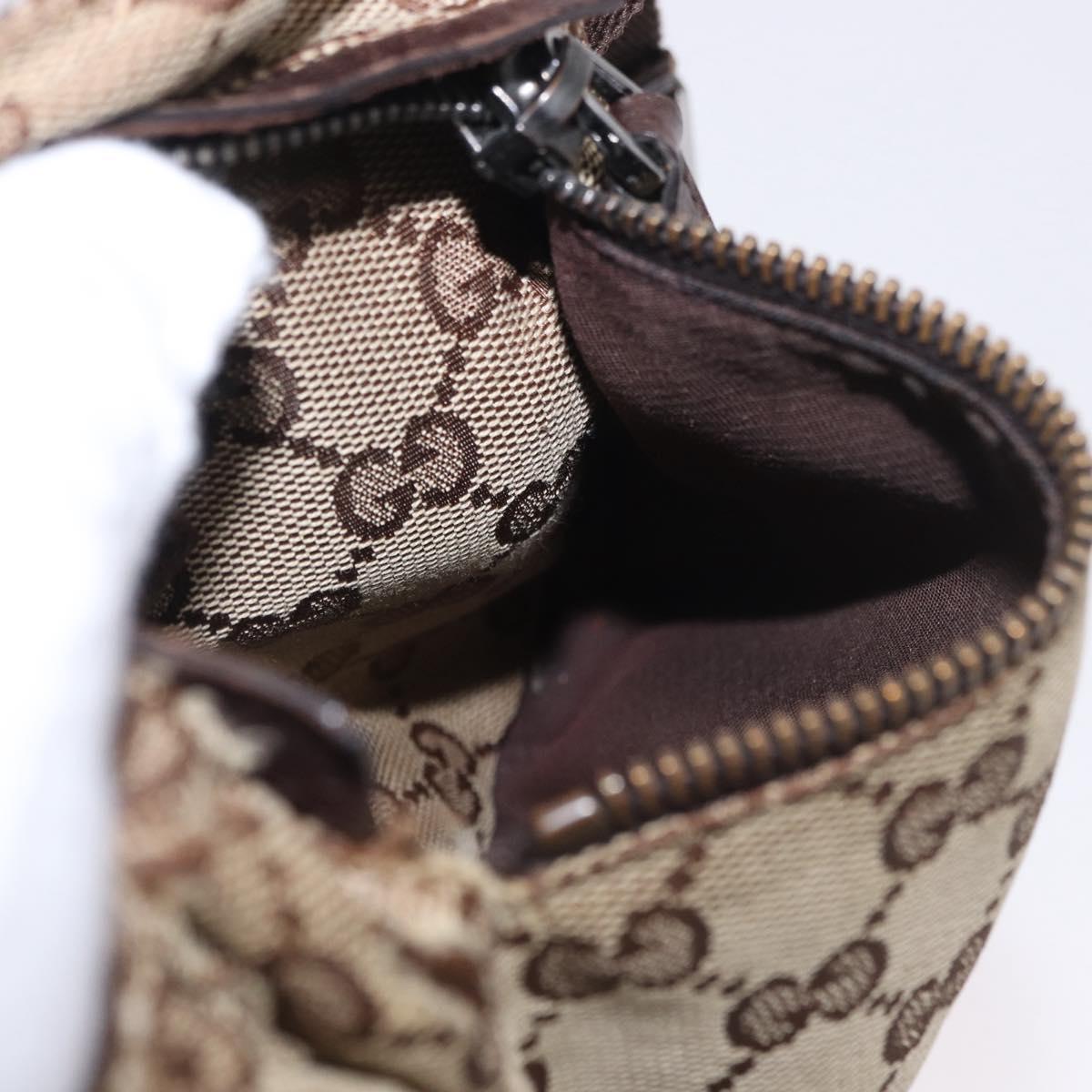 GUCCI GG Canvas Waist bag Beige Silver 28566 Auth 186052