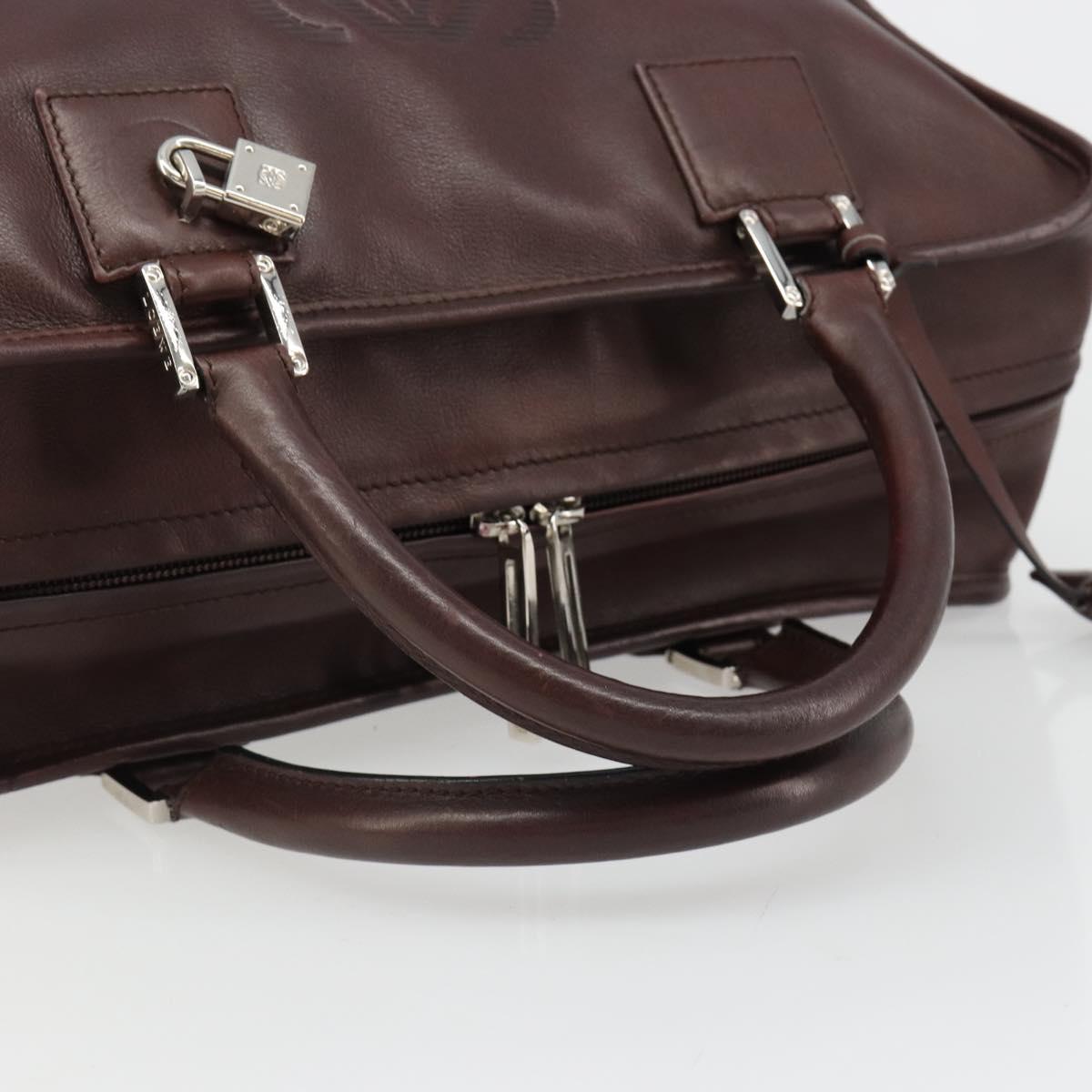 LOEWE Amazona 36 Hand Bag Leather Brown Silver Auth 186080V
