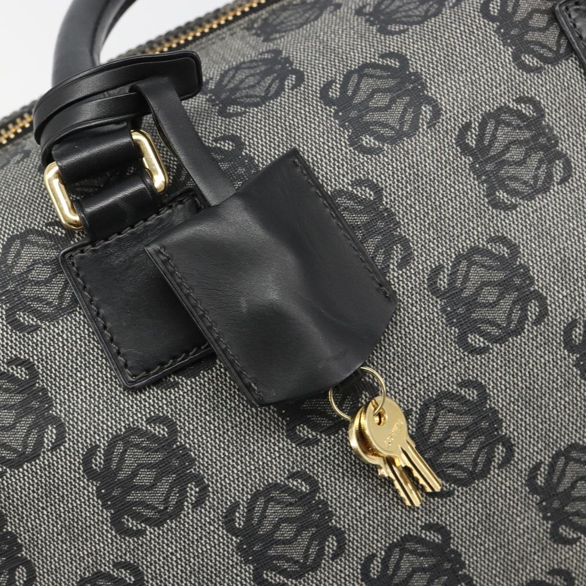 LOEWE Anagram Amazona 36 Hand Bag PVC Black Gold Auth 186081A