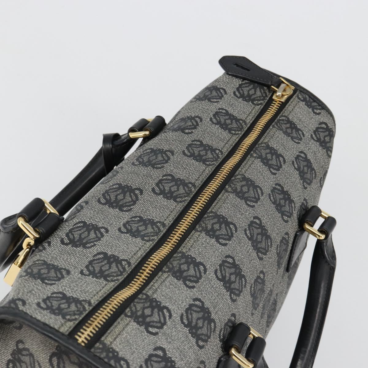 LOEWE Anagram Amazona 36 Hand Bag PVC Black Gold Auth 186081A