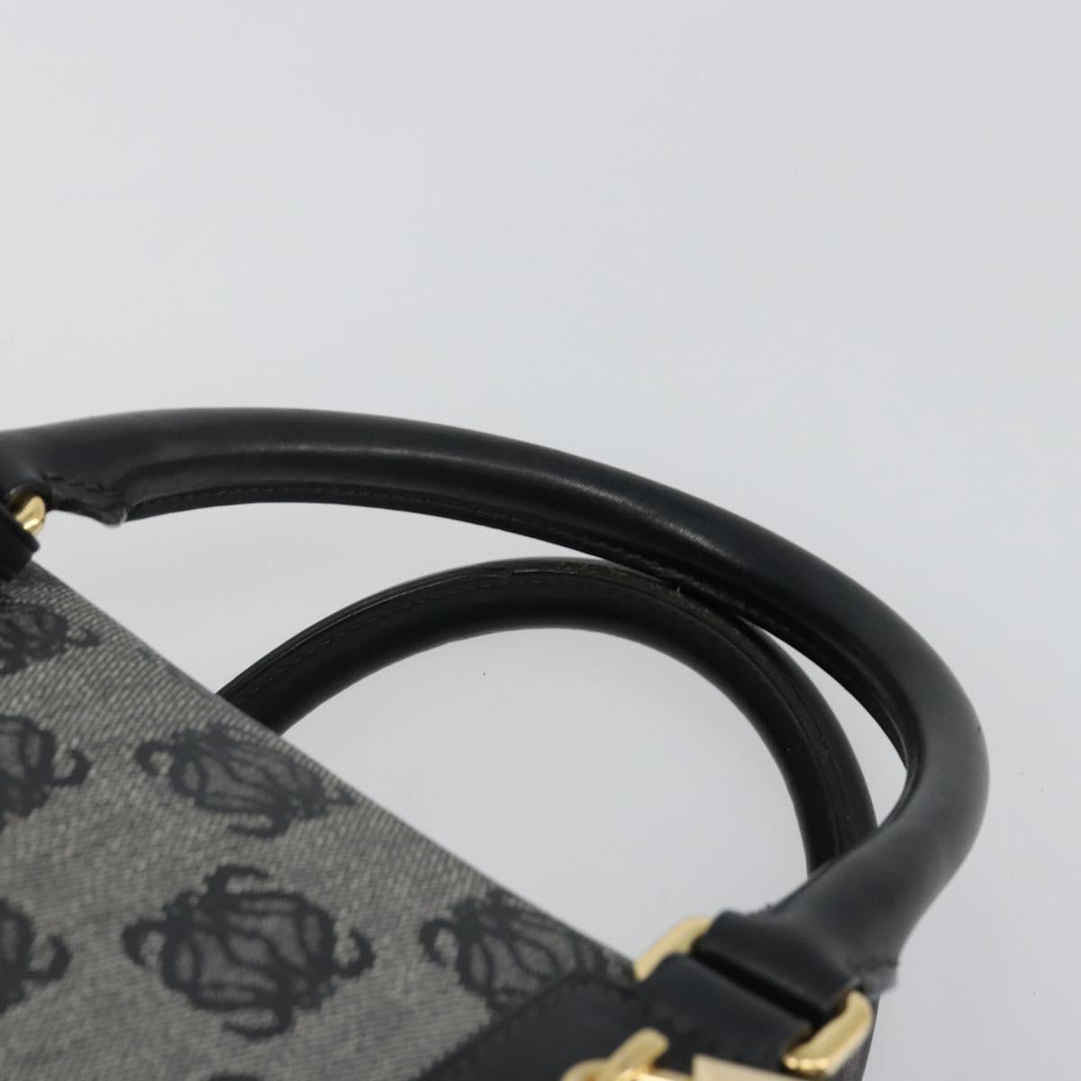 LOEWE Anagram Amazona 36 Hand Bag PVC Black Gold Auth 186081A