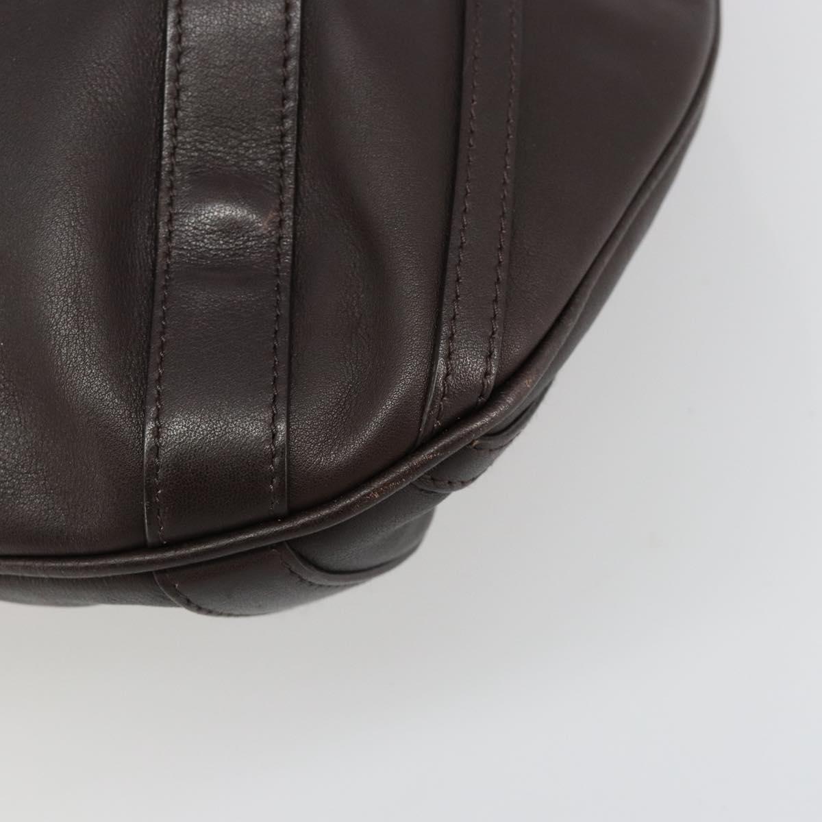 GUCCI Hand Bag Leather 2way Outlet Brown Silver 268641 Auth 186084A