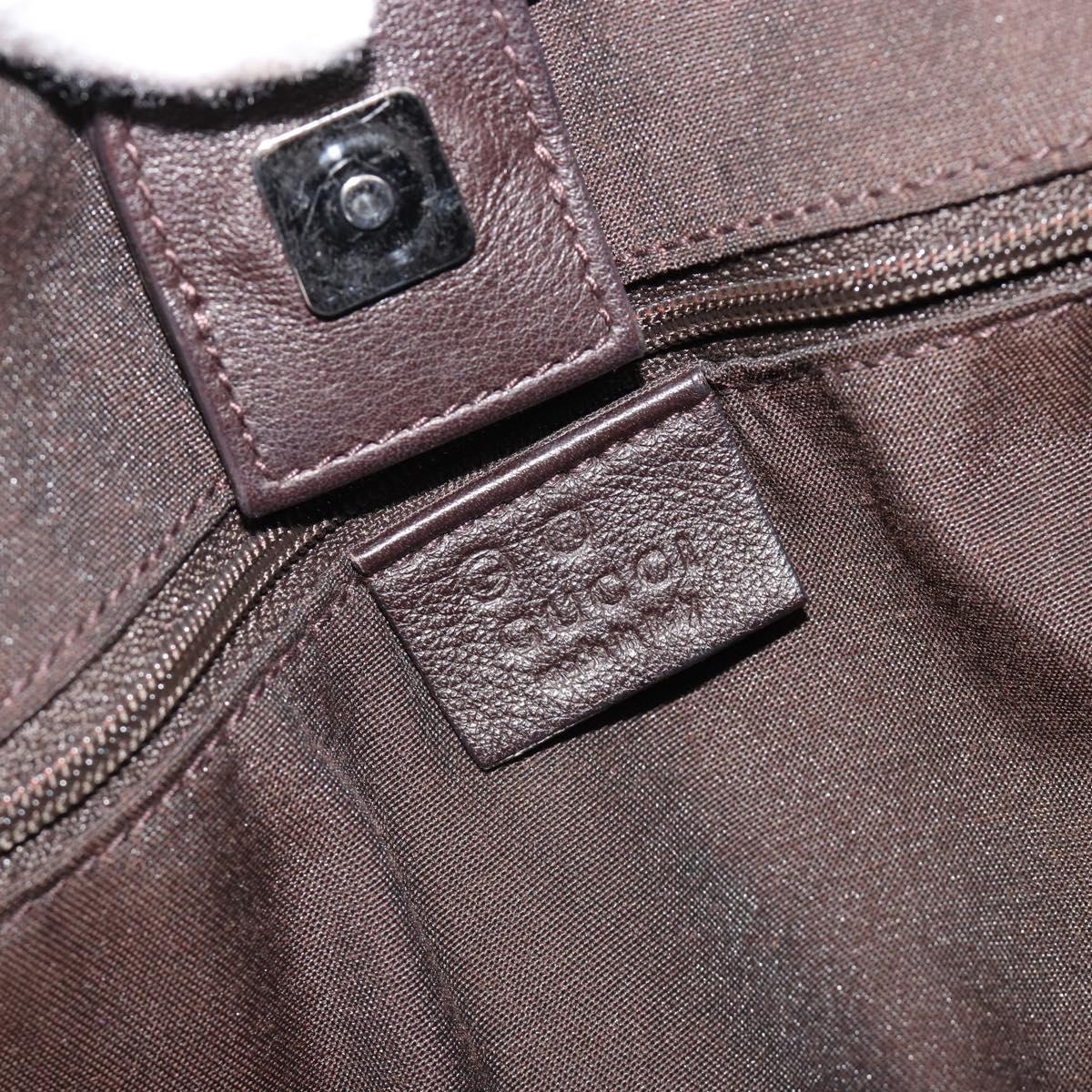 GUCCI Hand Bag Leather 2way Outlet Brown Silver 268641 Auth 186084A