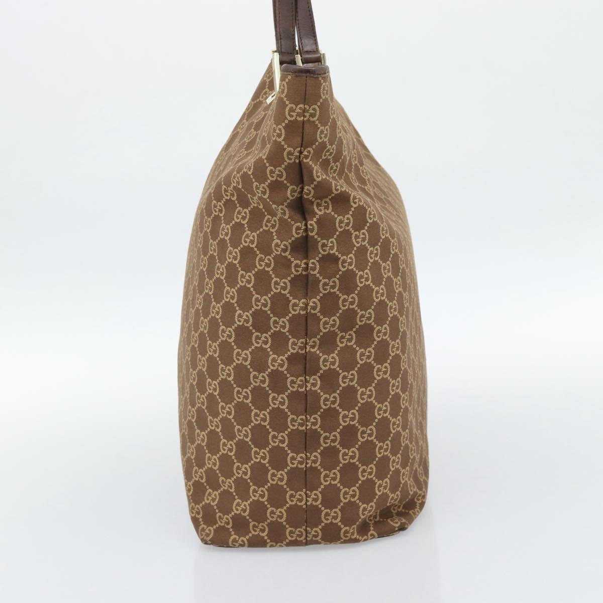 GUCCI GG Canvas Tote Bag Brown Gold 002 1097 Auth 186104