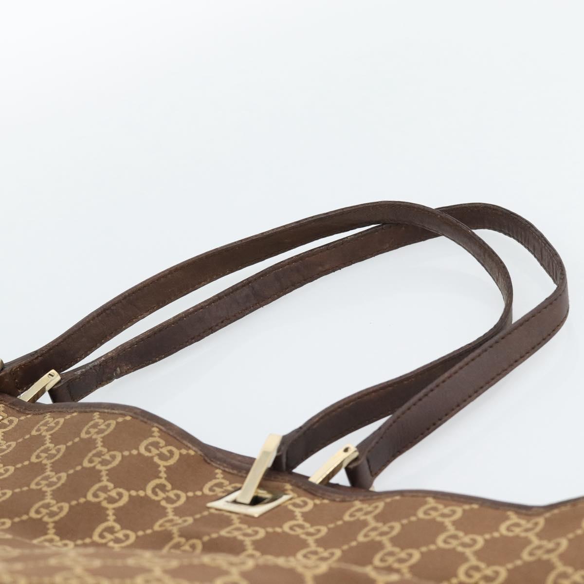GUCCI GG Canvas Tote Bag Brown Gold 002 1097 Auth 186104