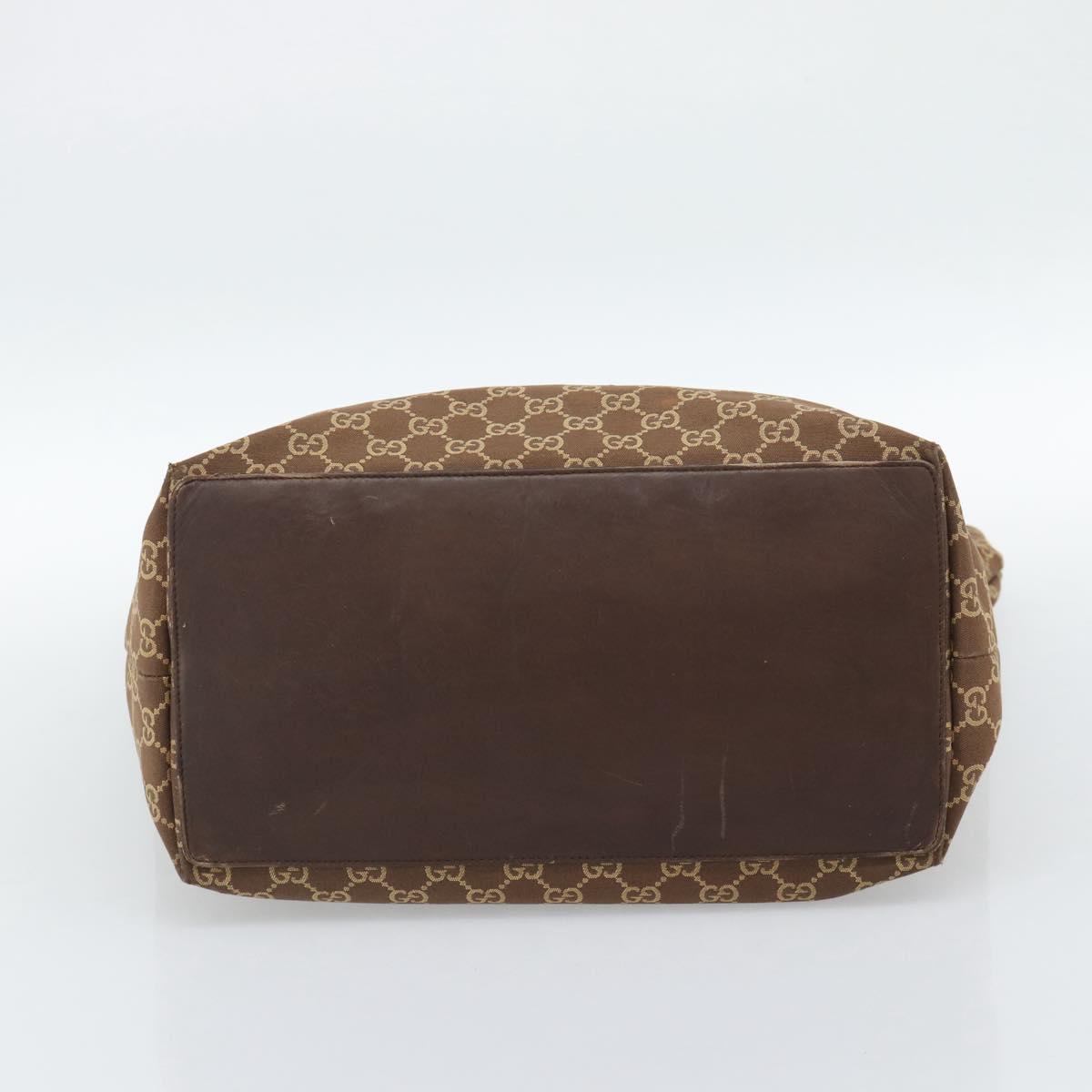 GUCCI GG Canvas Tote Bag Brown Gold 002 1097 Auth 186104