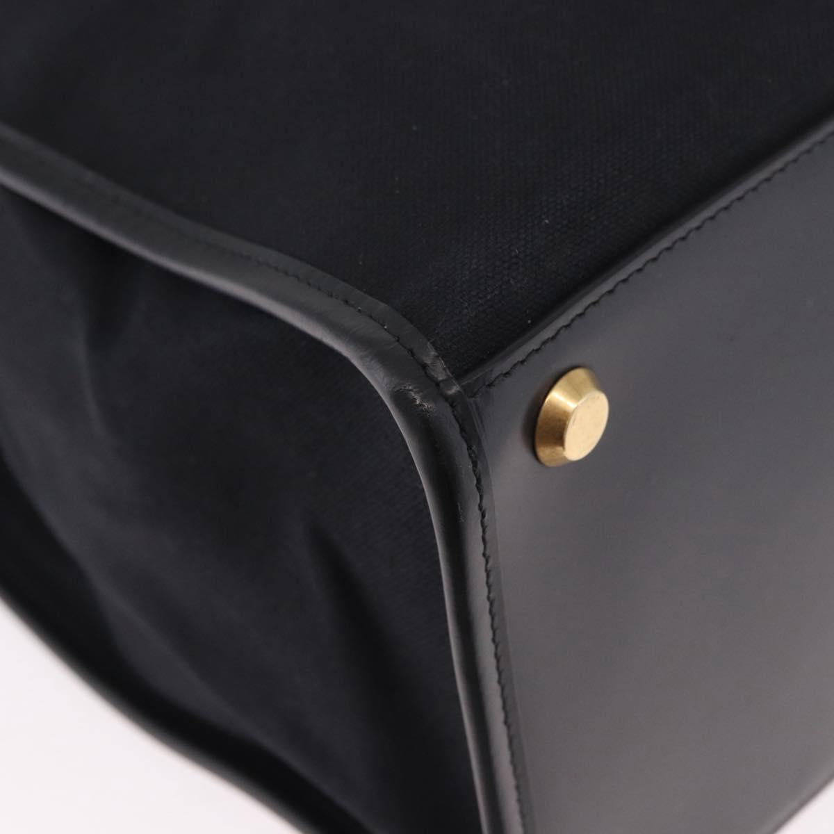 BALENCIAGA Hand Bag Canvas 2way Black Gold 671403 Auth 186106M