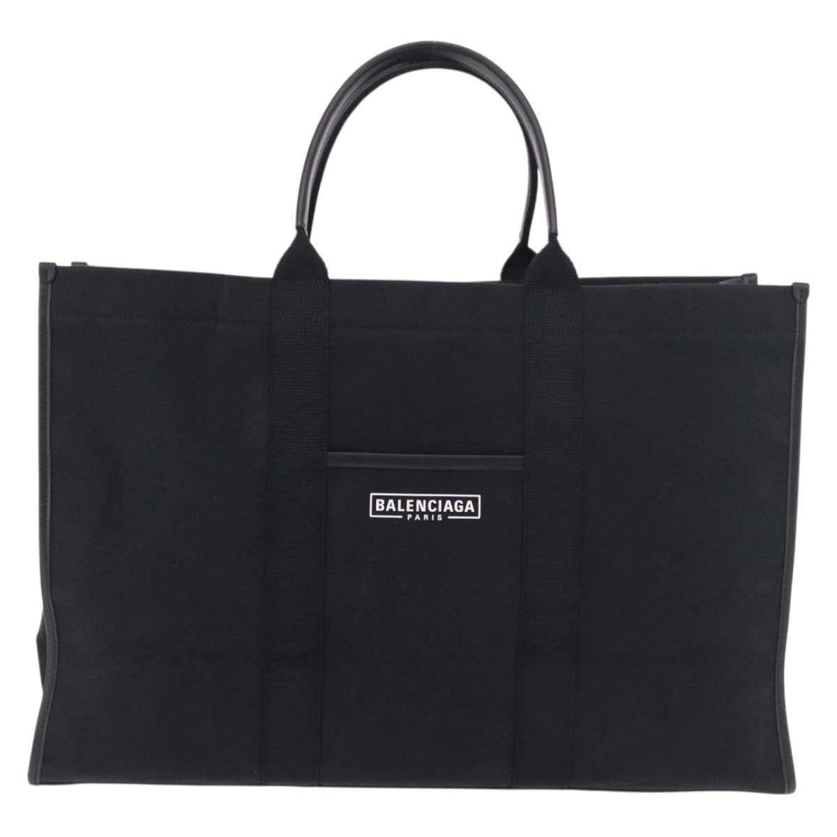 BALENCIAGA Hand Bag Canvas 2way Black Gold 671403 Auth 186106M