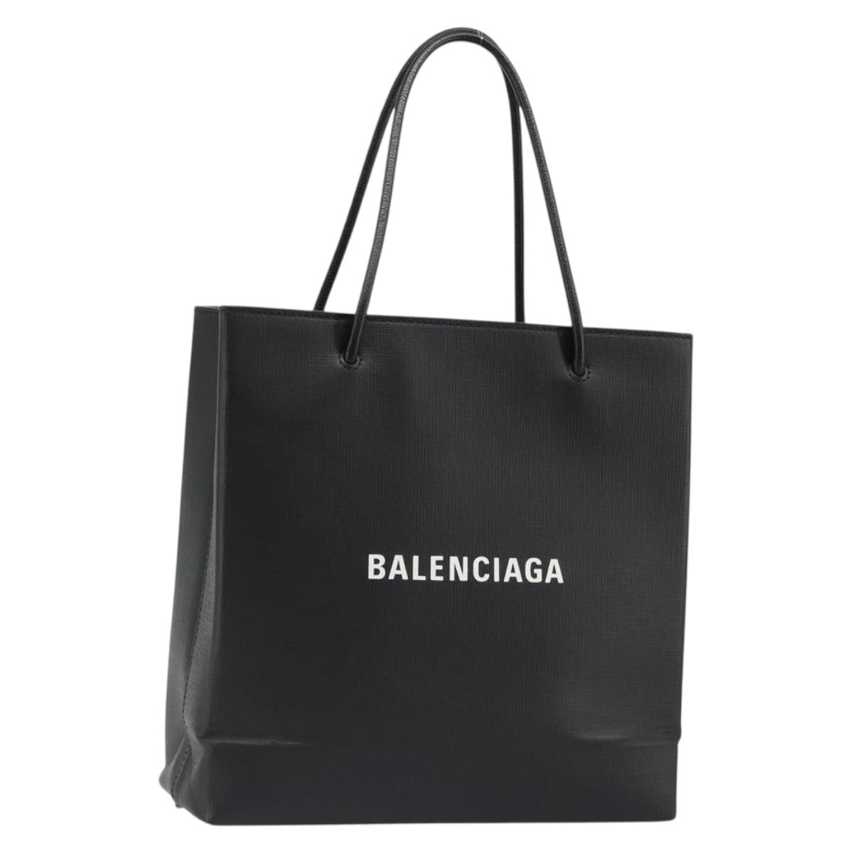 BALENCIAGA Hand Bag Leather 2way Black Silver 597860 Auth 186114A