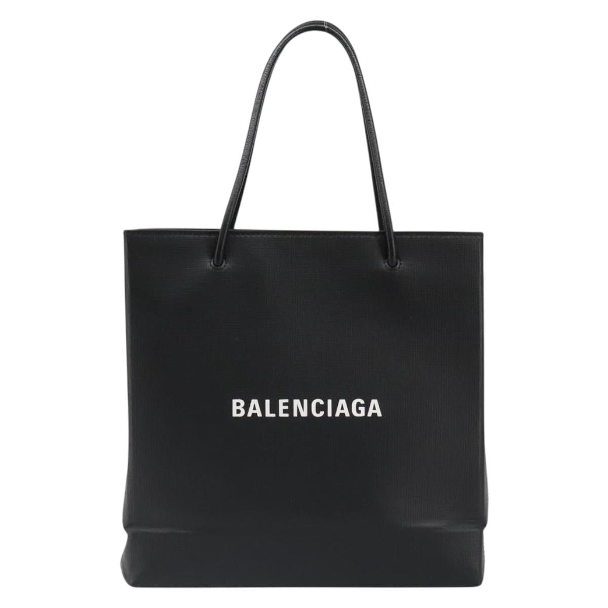 BALENCIAGA Hand Bag Leather 2way Black Silver 597860 Auth 186114A