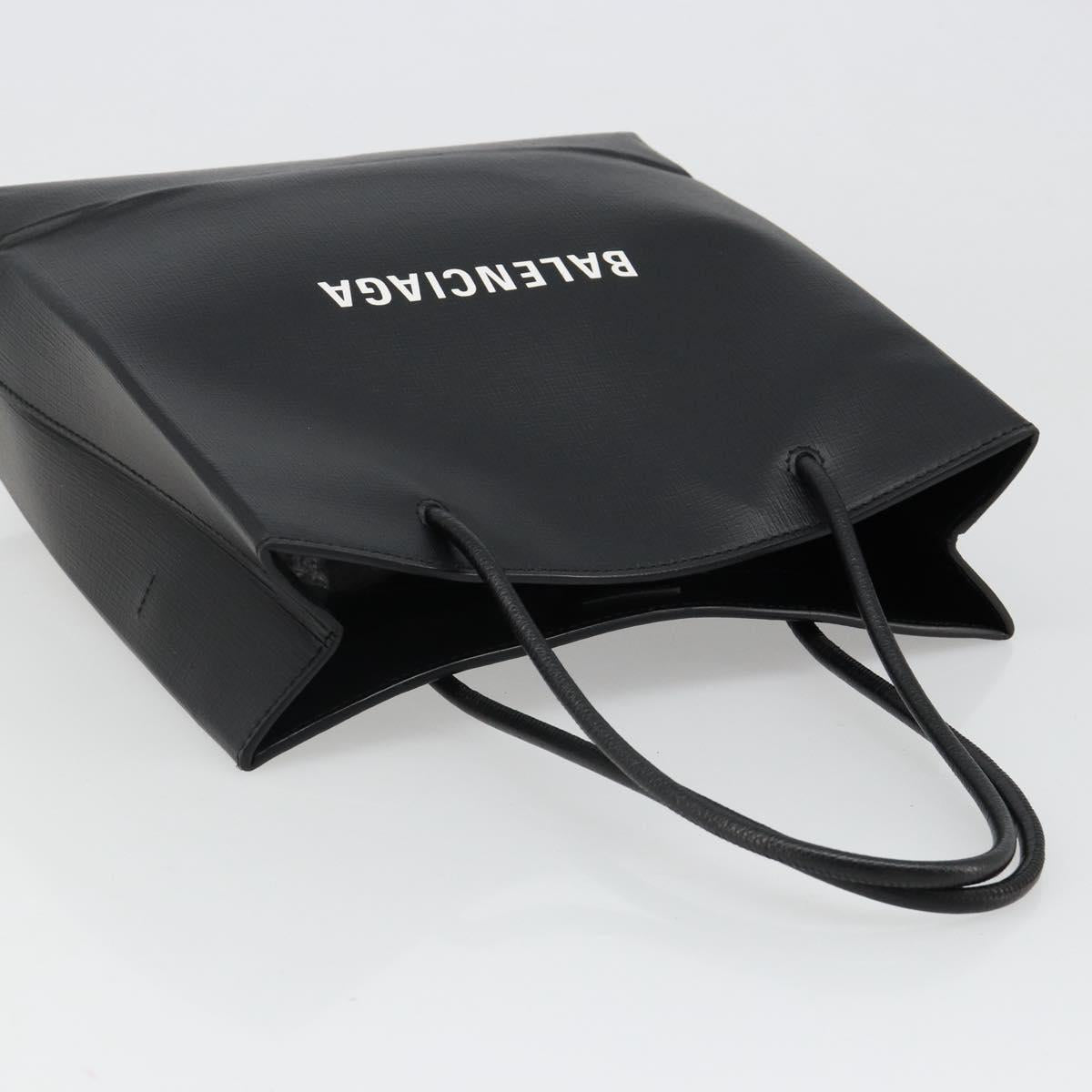 BALENCIAGA Hand Bag Leather 2way Black Silver 597860 Auth 186114A