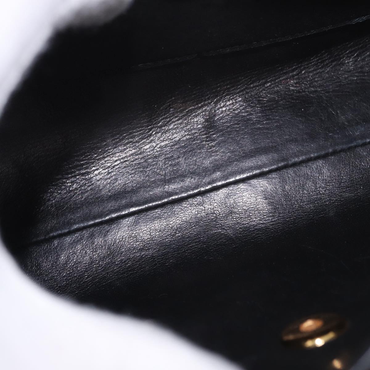 CHANEL Matelasse Shoulder Bag Cotton Black Gold CC Auth 186116V